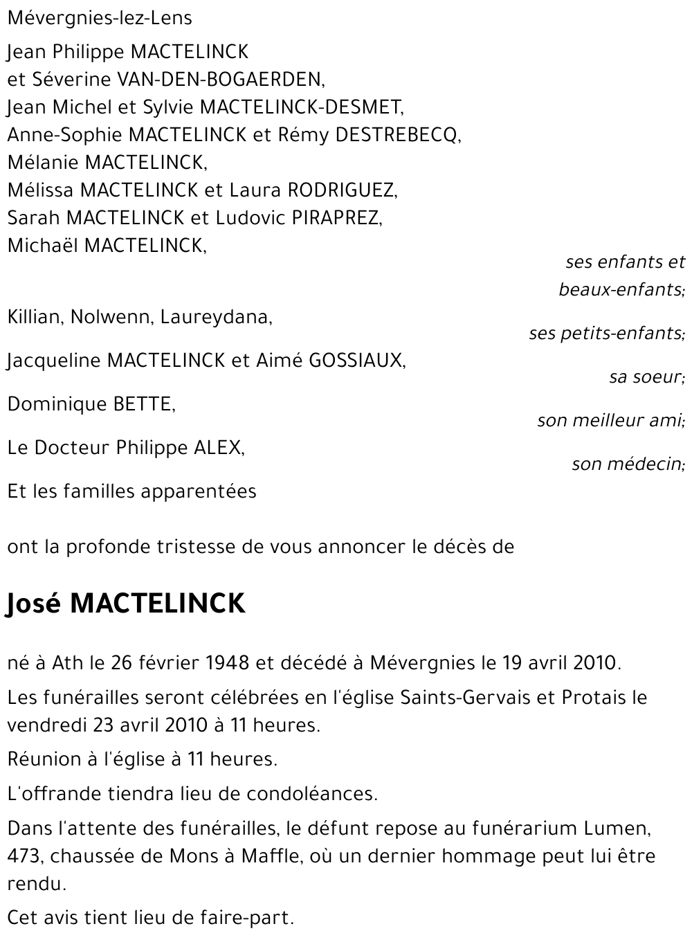 José MACTELINCK