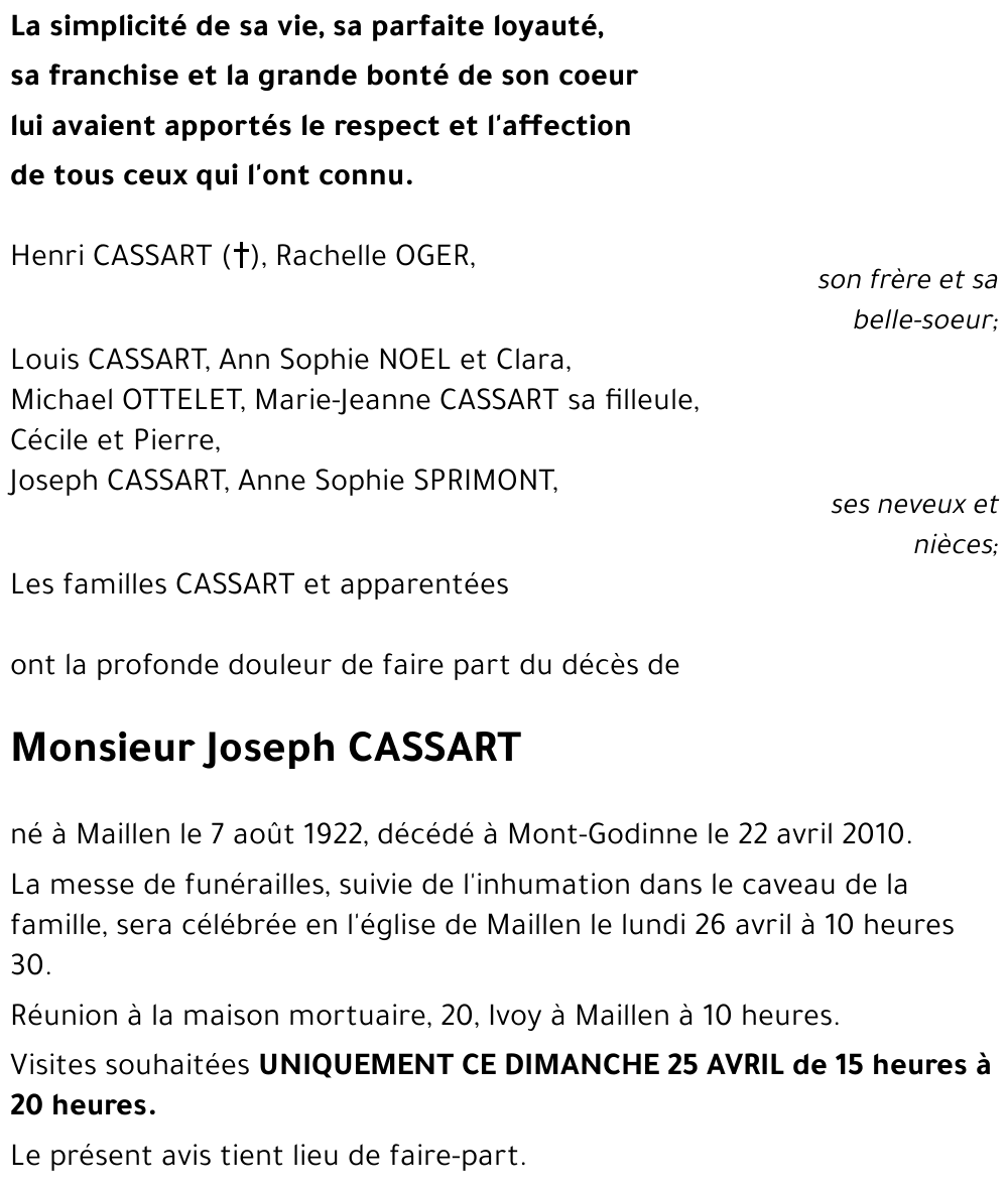 Joseph CASSART
