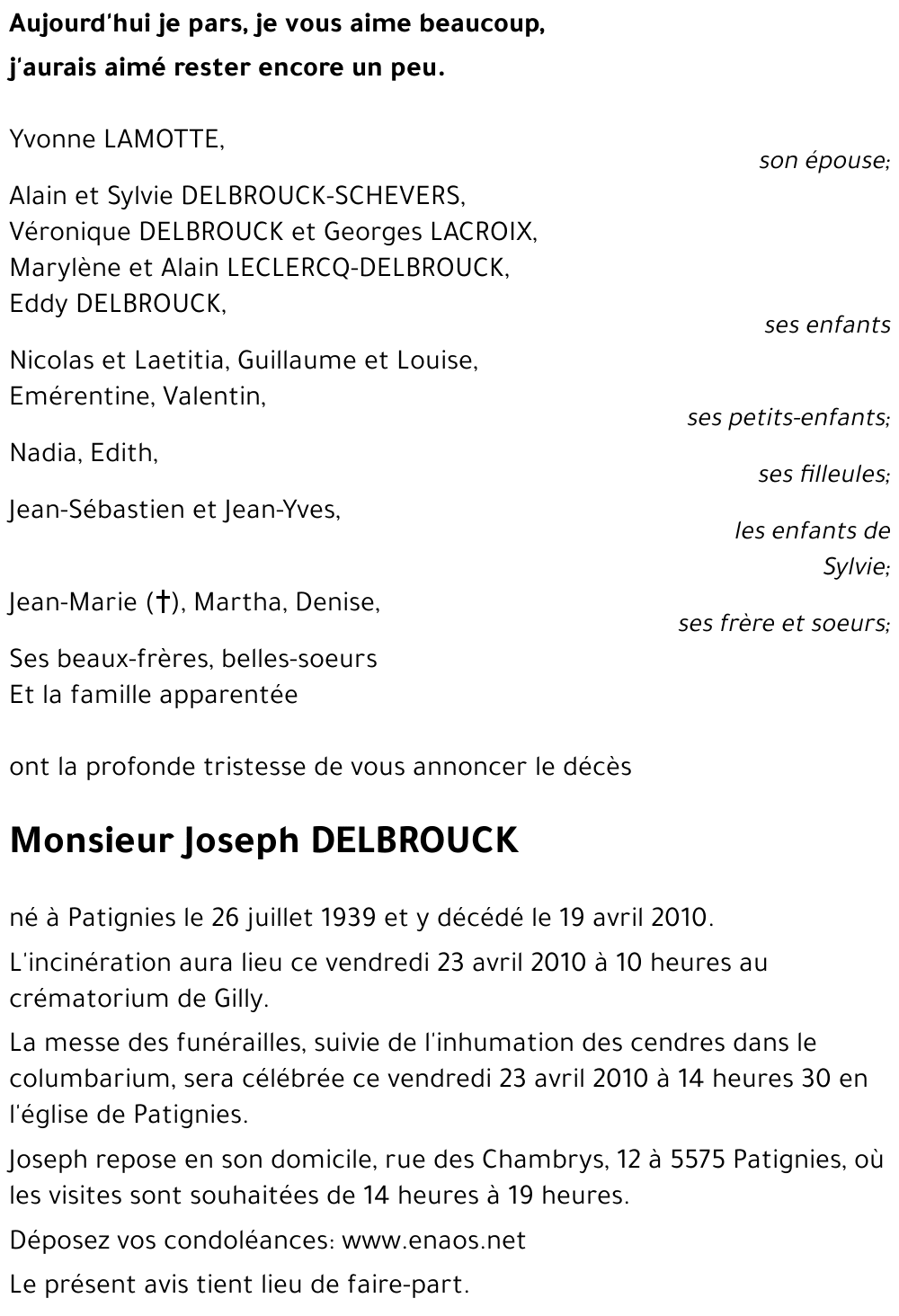 Joseph DELBROUCK