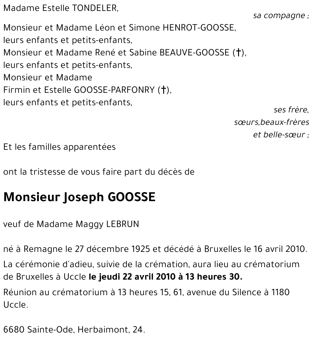 Joseph GOOSSE