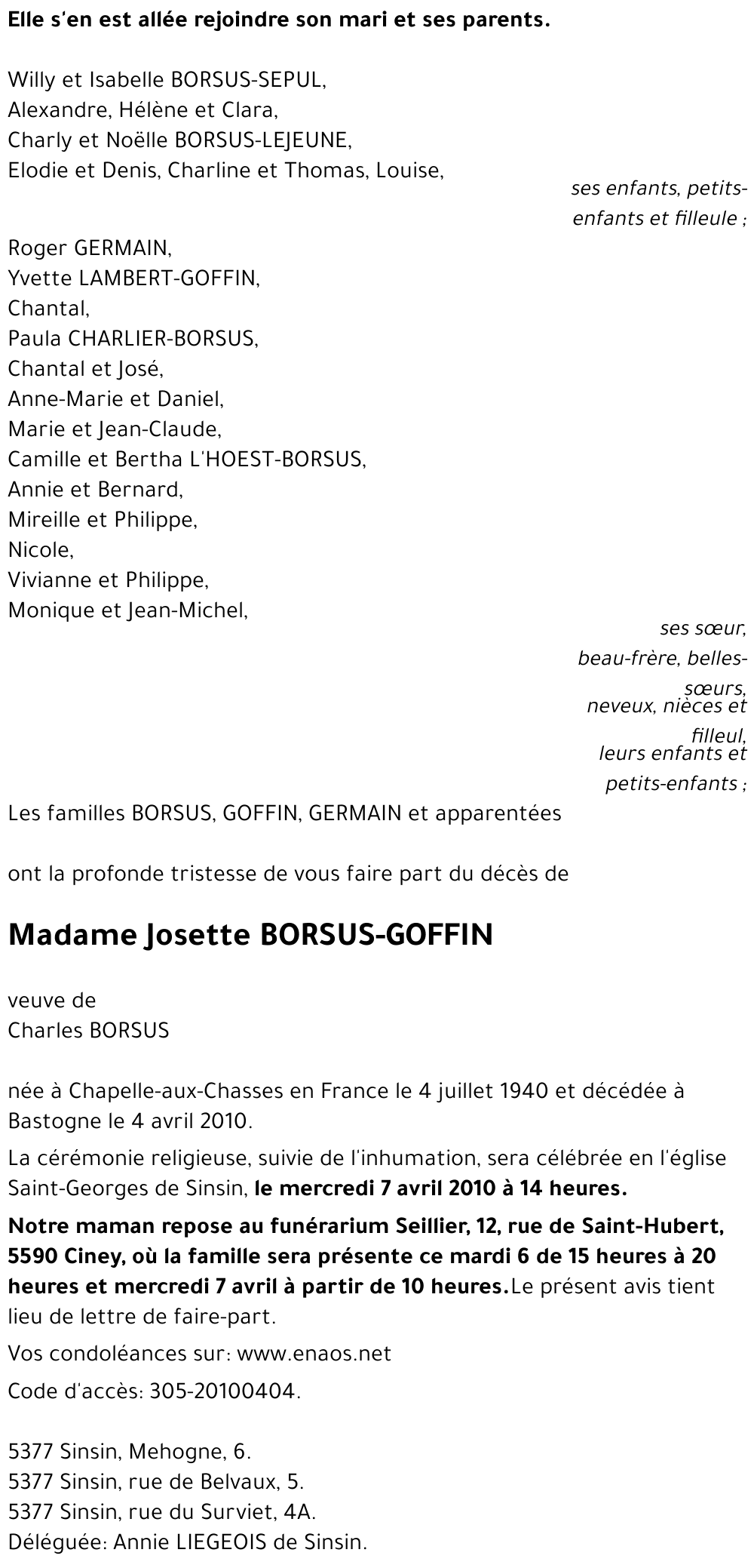 Josette GOFFIN