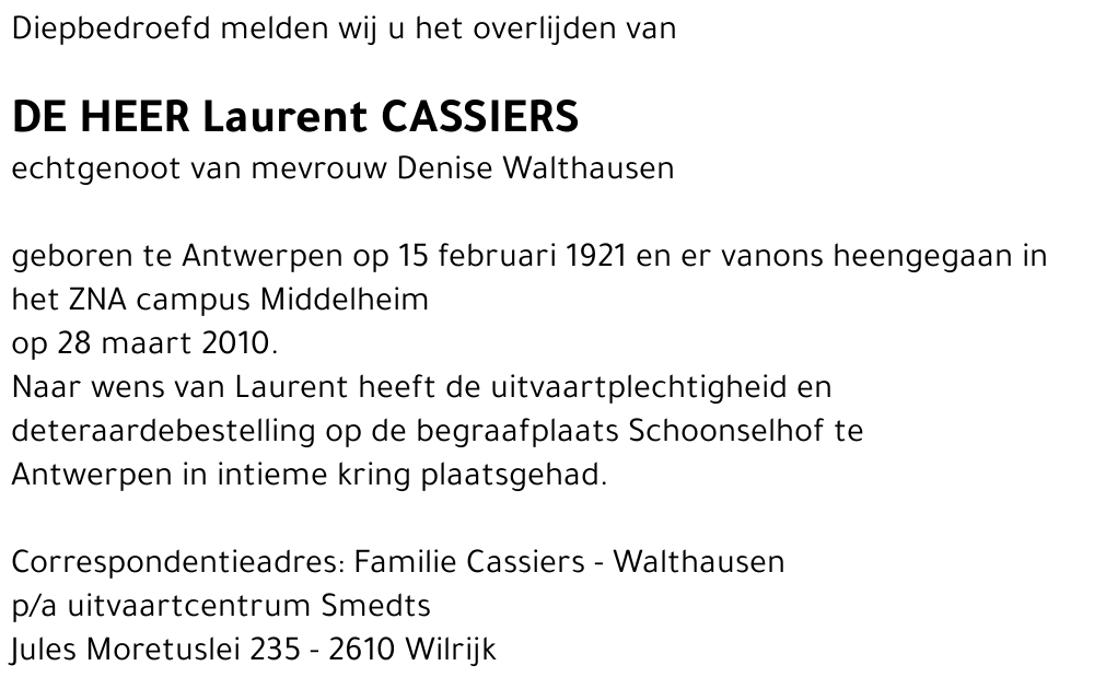 Laurent CASSIERS