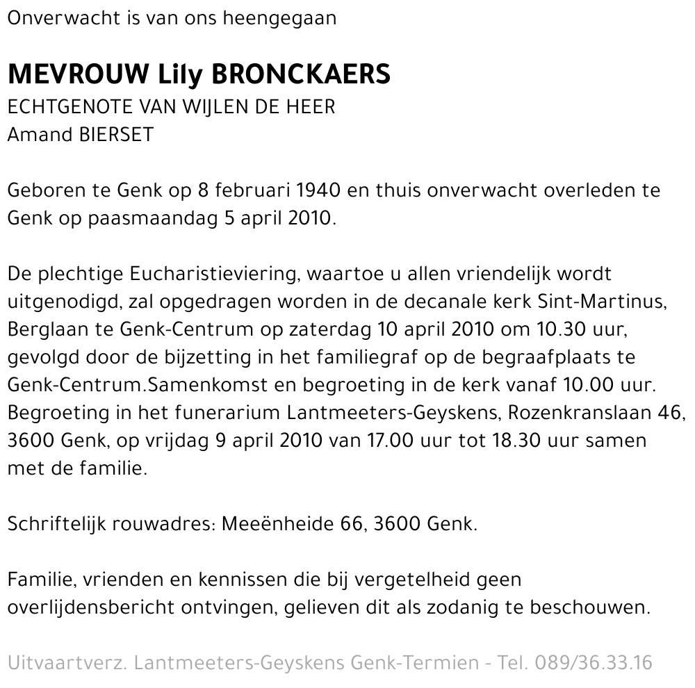 Lily BRONCKAERS