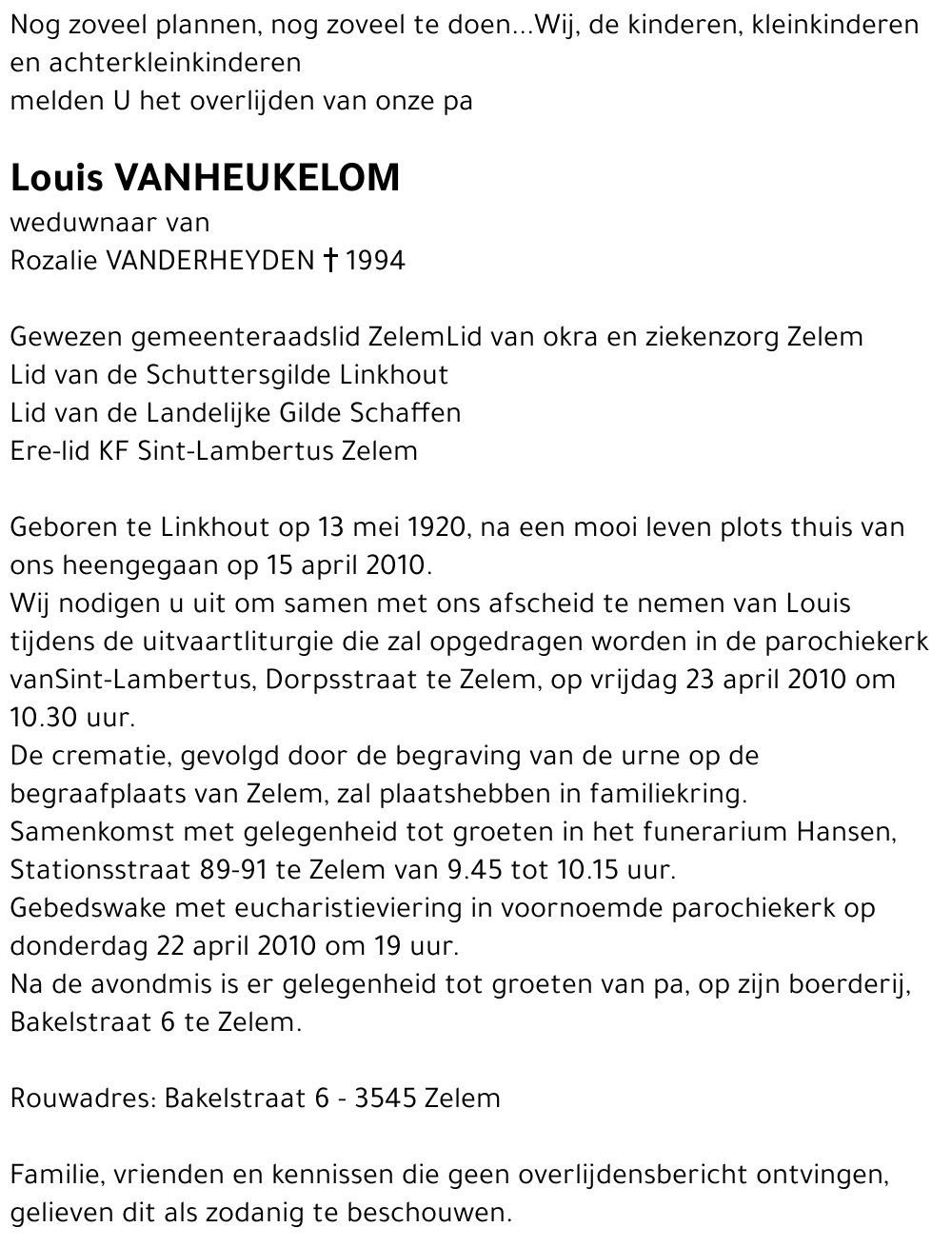 Louis VANHEUKELOM