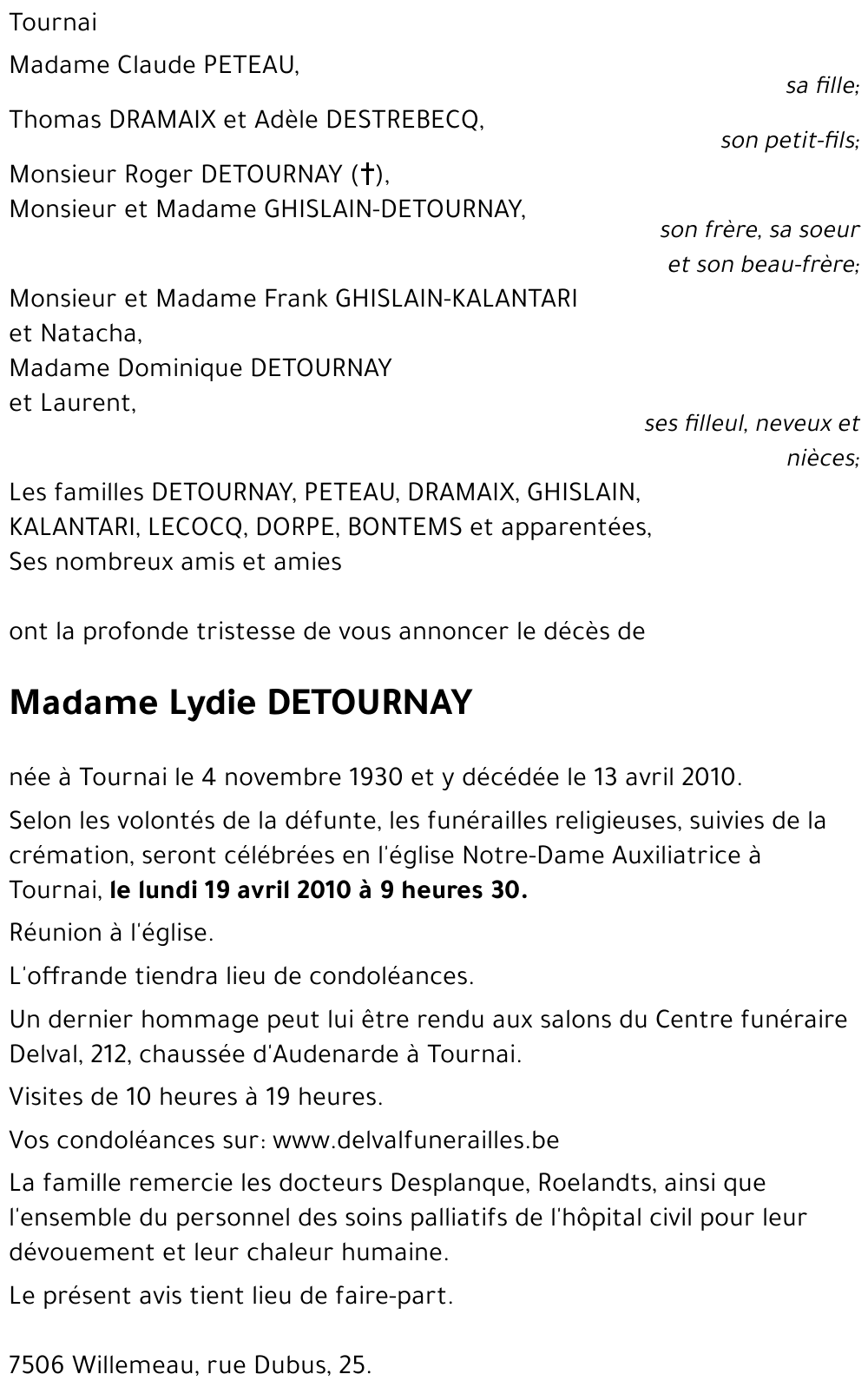 Lydie DETOURNAY