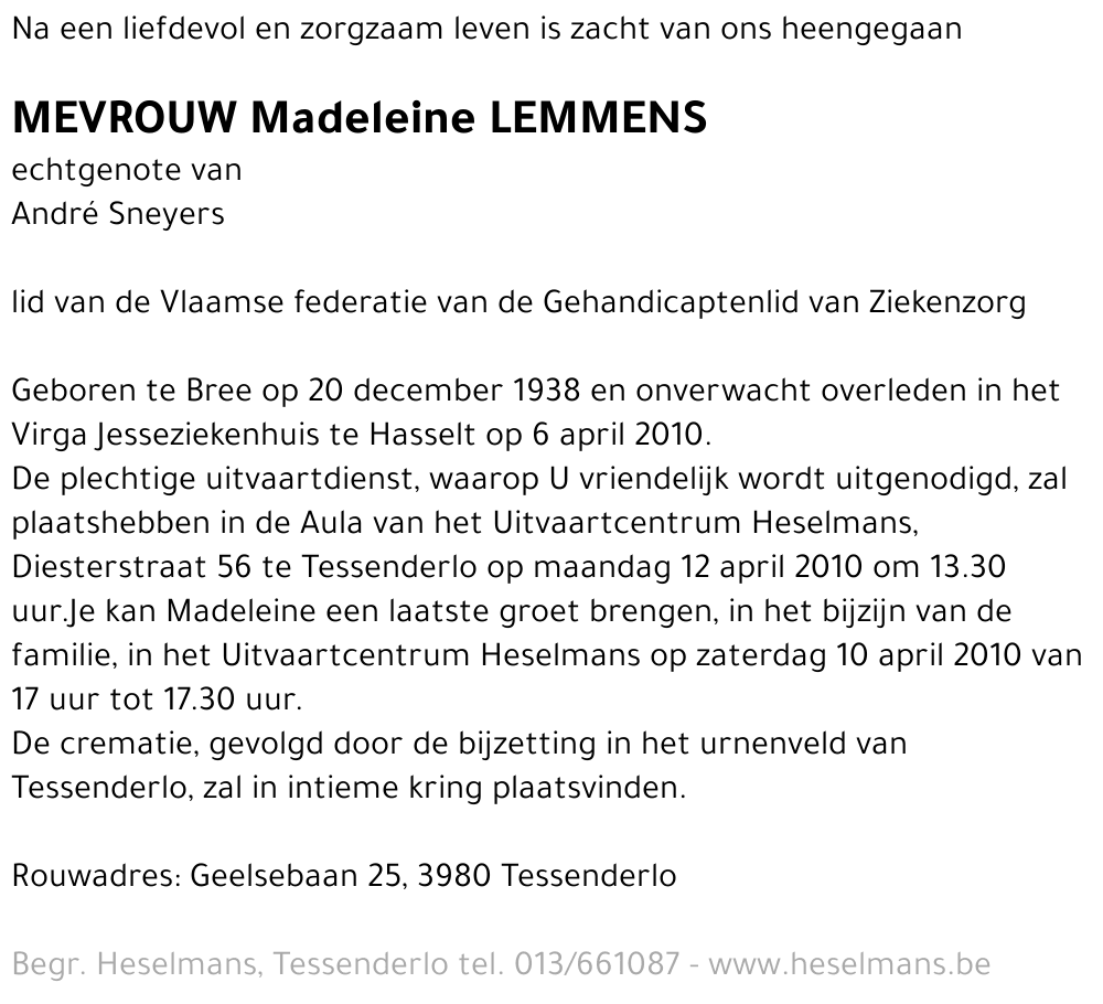 Madeleine Lemmens