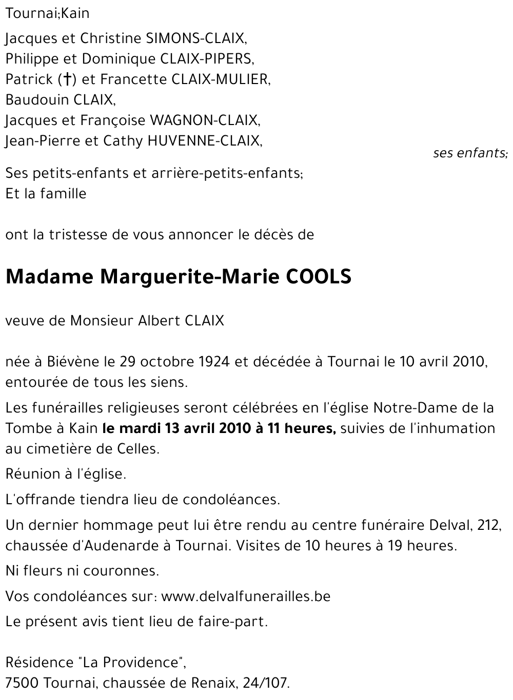 Marguerite-Marie COOLS