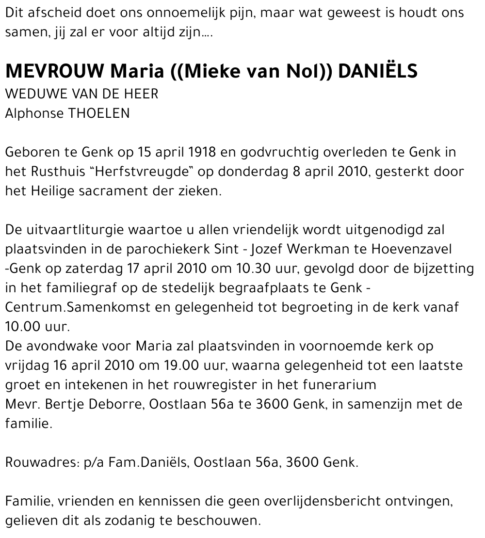 Maria DANIËLS