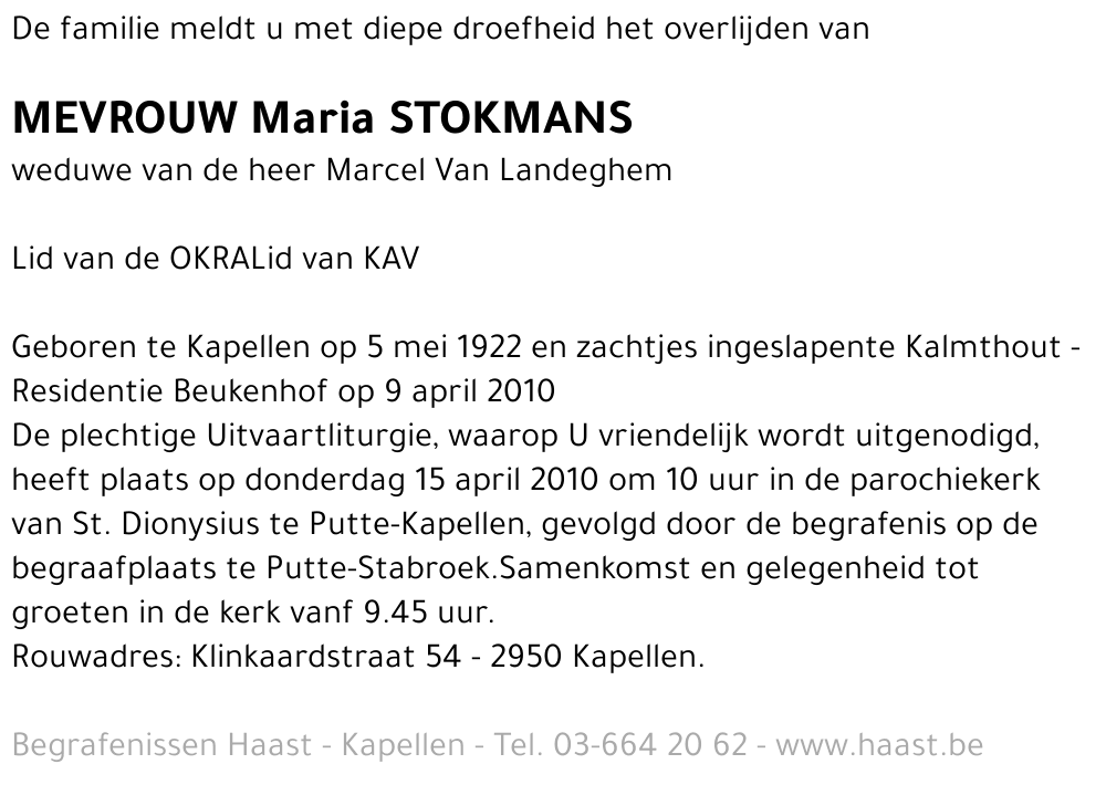 Maria Stokmans
