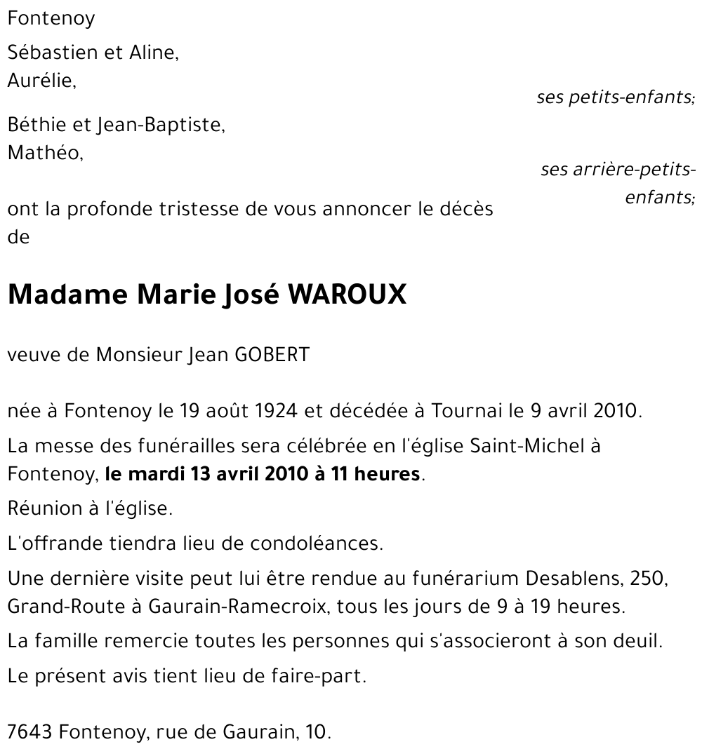 Marie José WAROUX