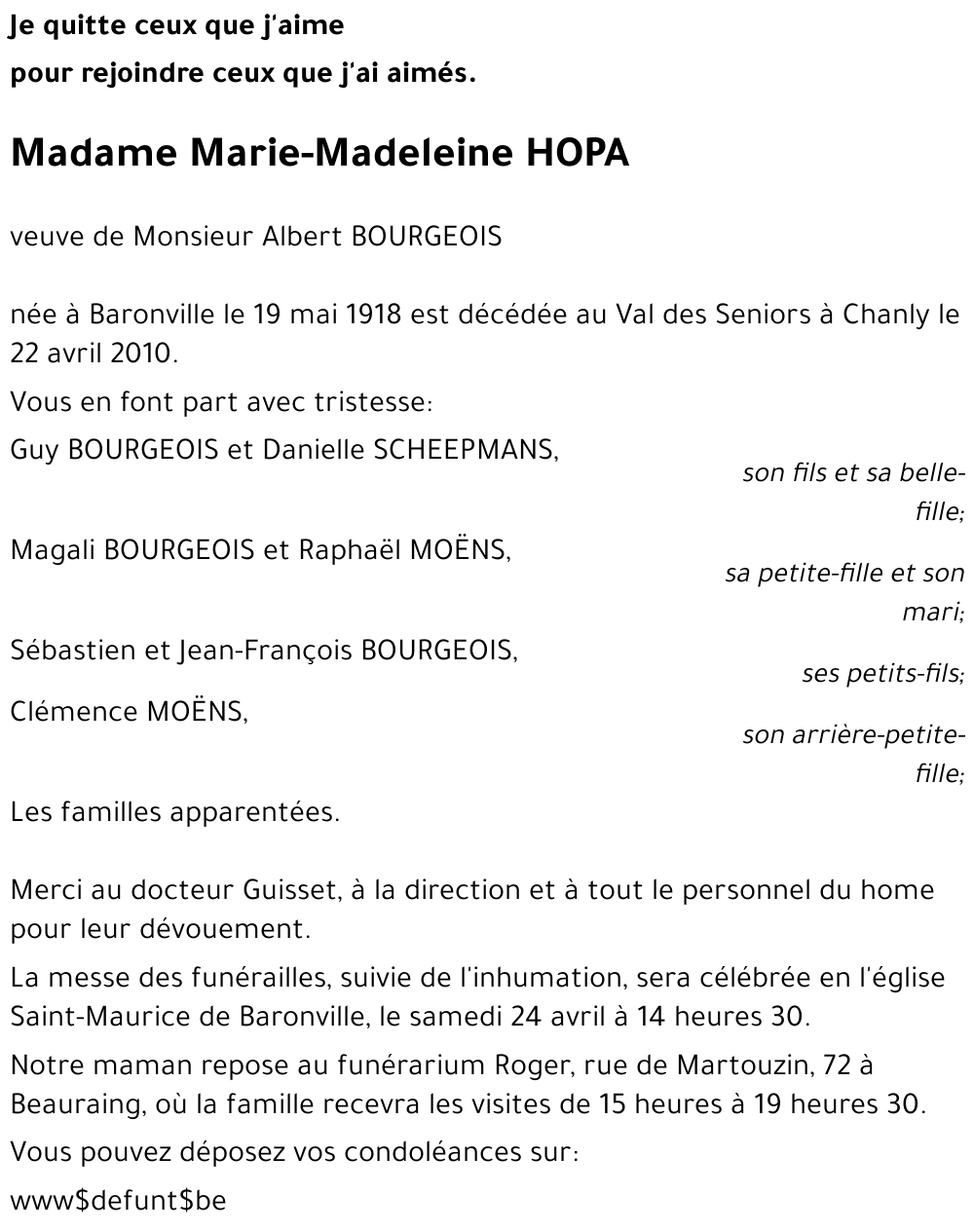 Marie-Madeleine HOPA