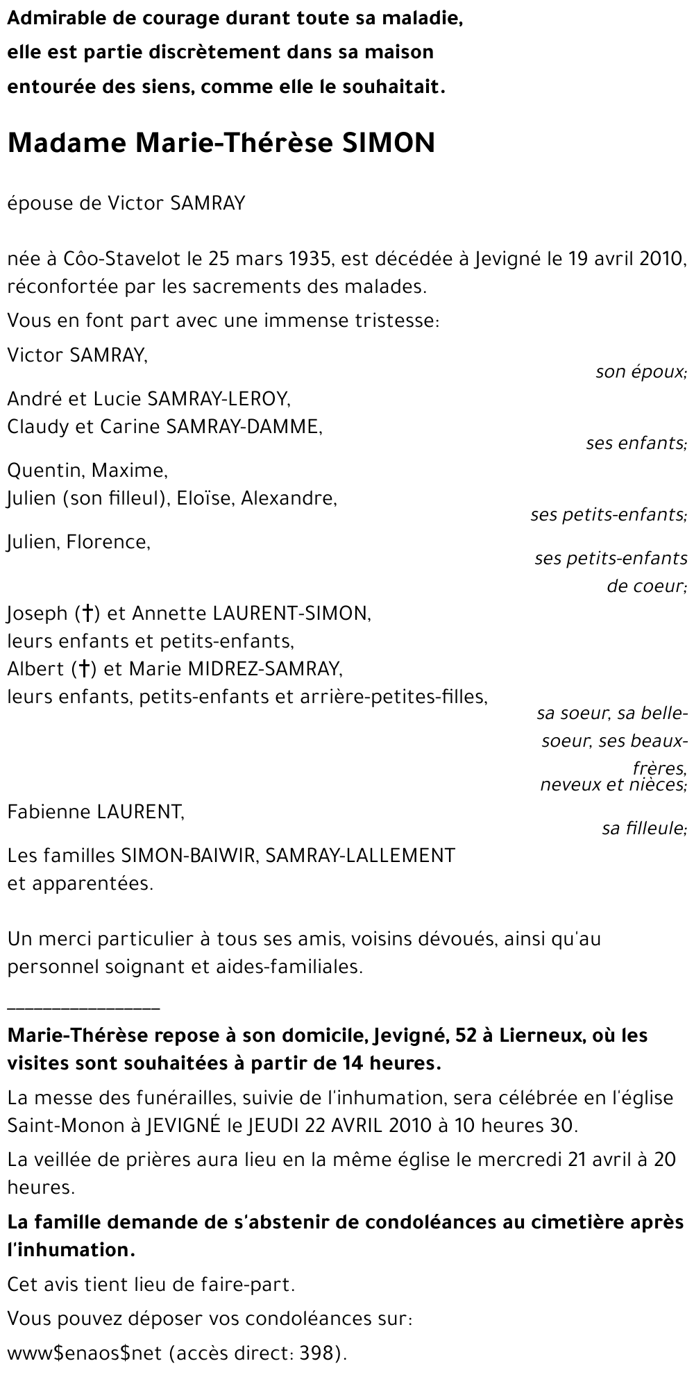 Marie-Thérèse SIMON