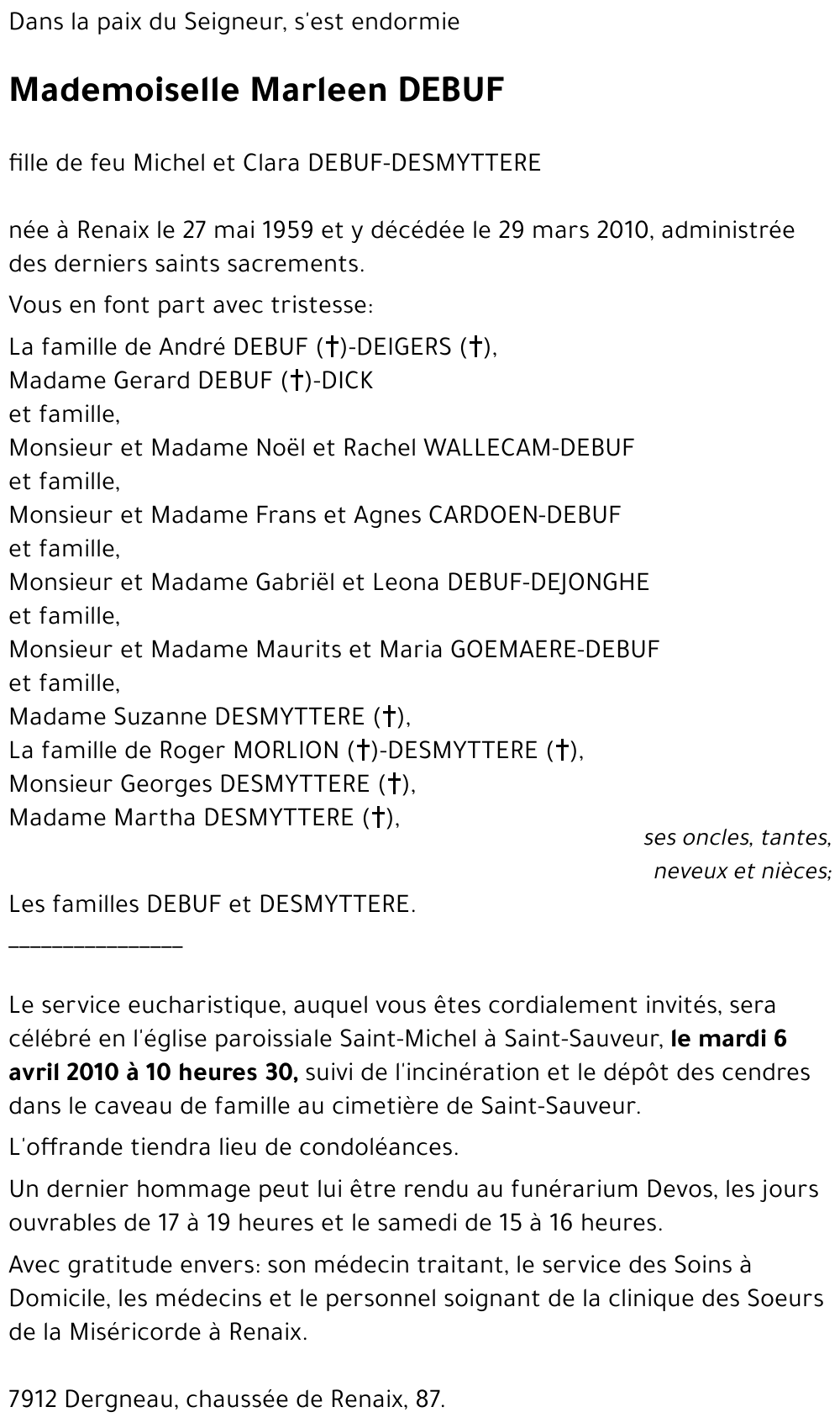 Marleen DEBUF