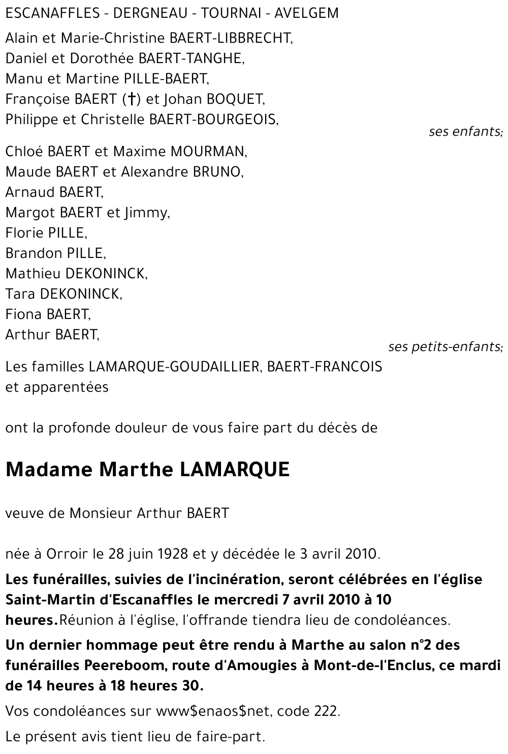 Marthe LAMARQUE