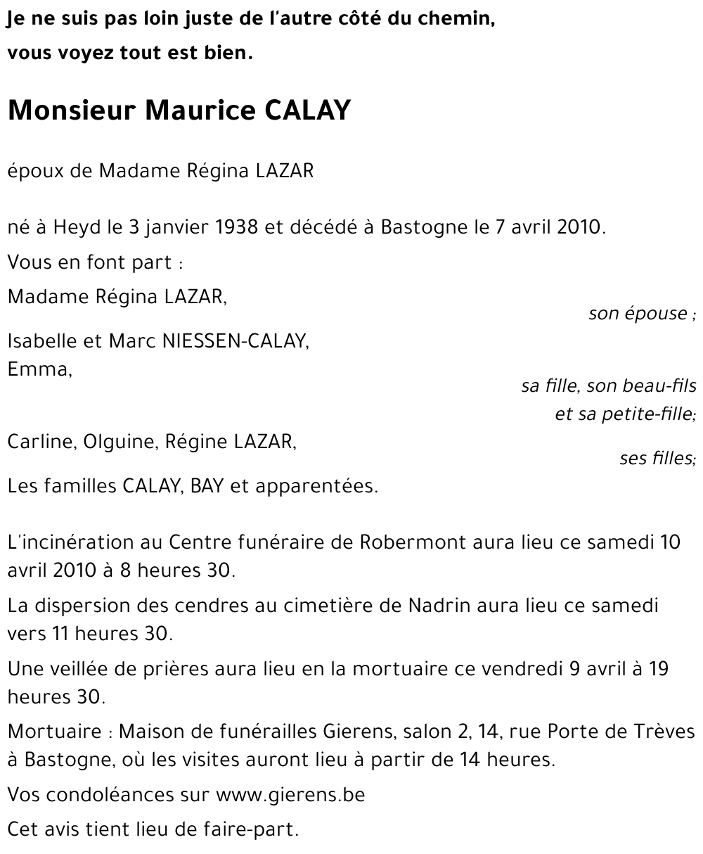 Maurice CALAY