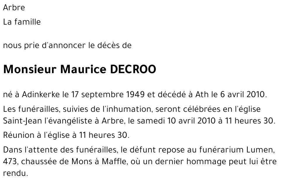 Maurice DECROO