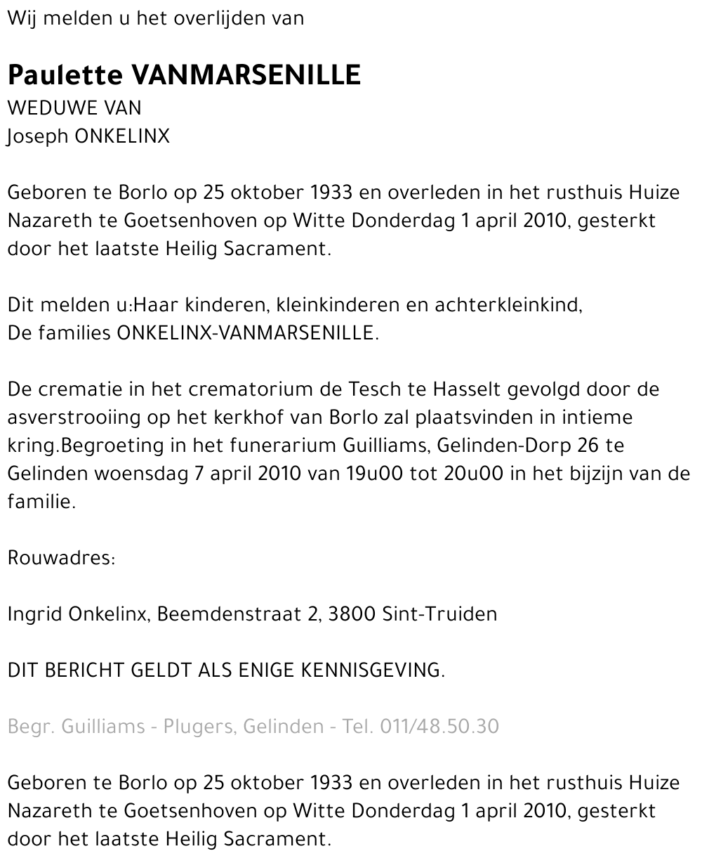 Paulette Vanmarsenille