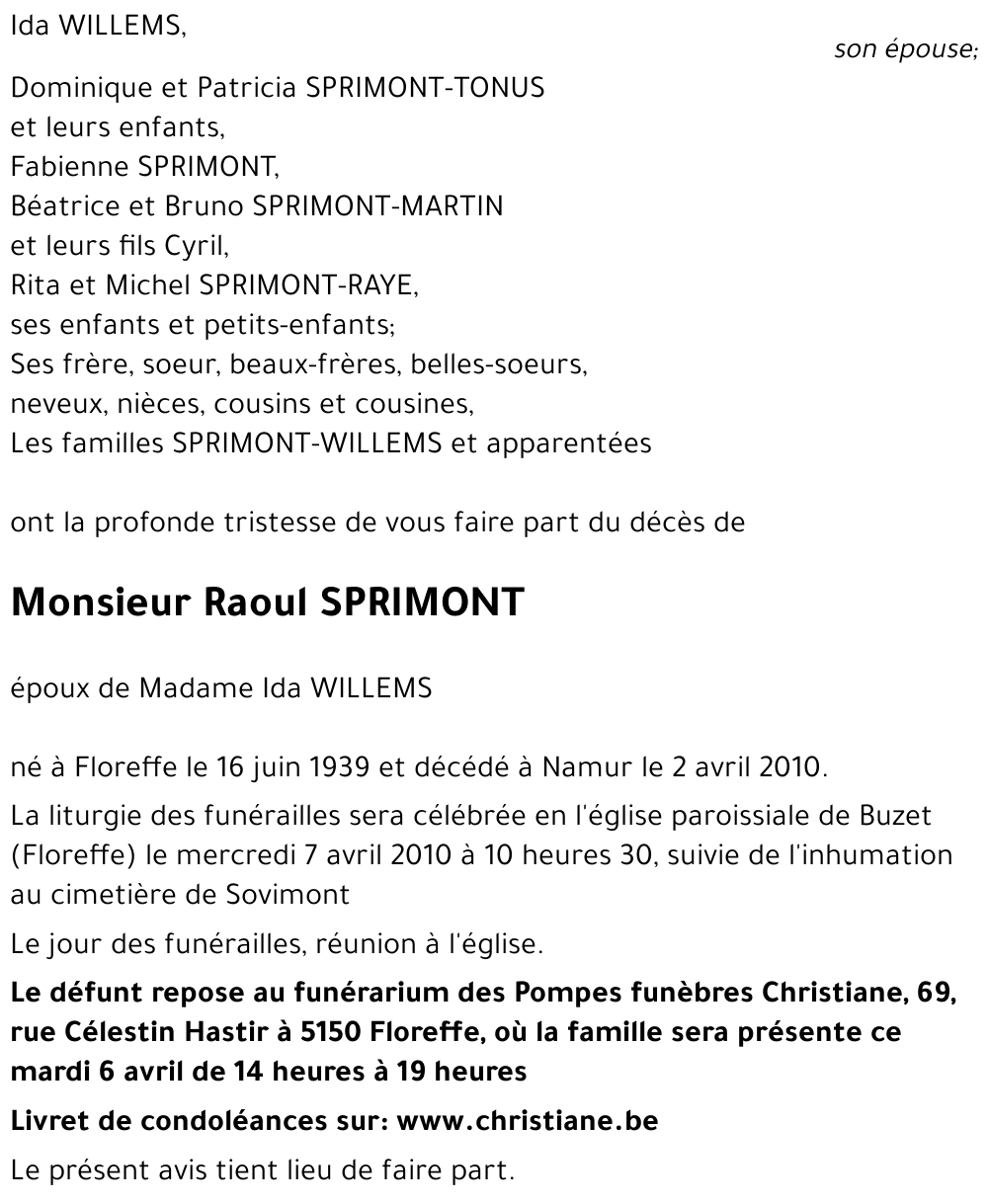 Raoul SPRIMONT
