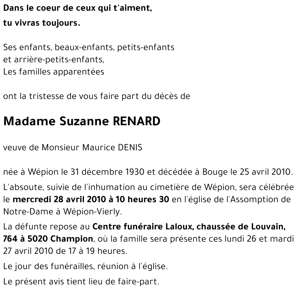 Suzanne RENARD