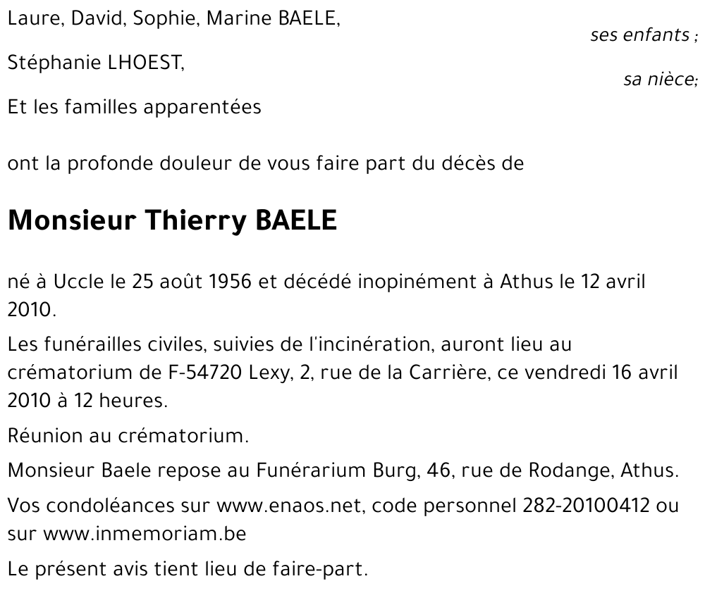 Thierry BAELE