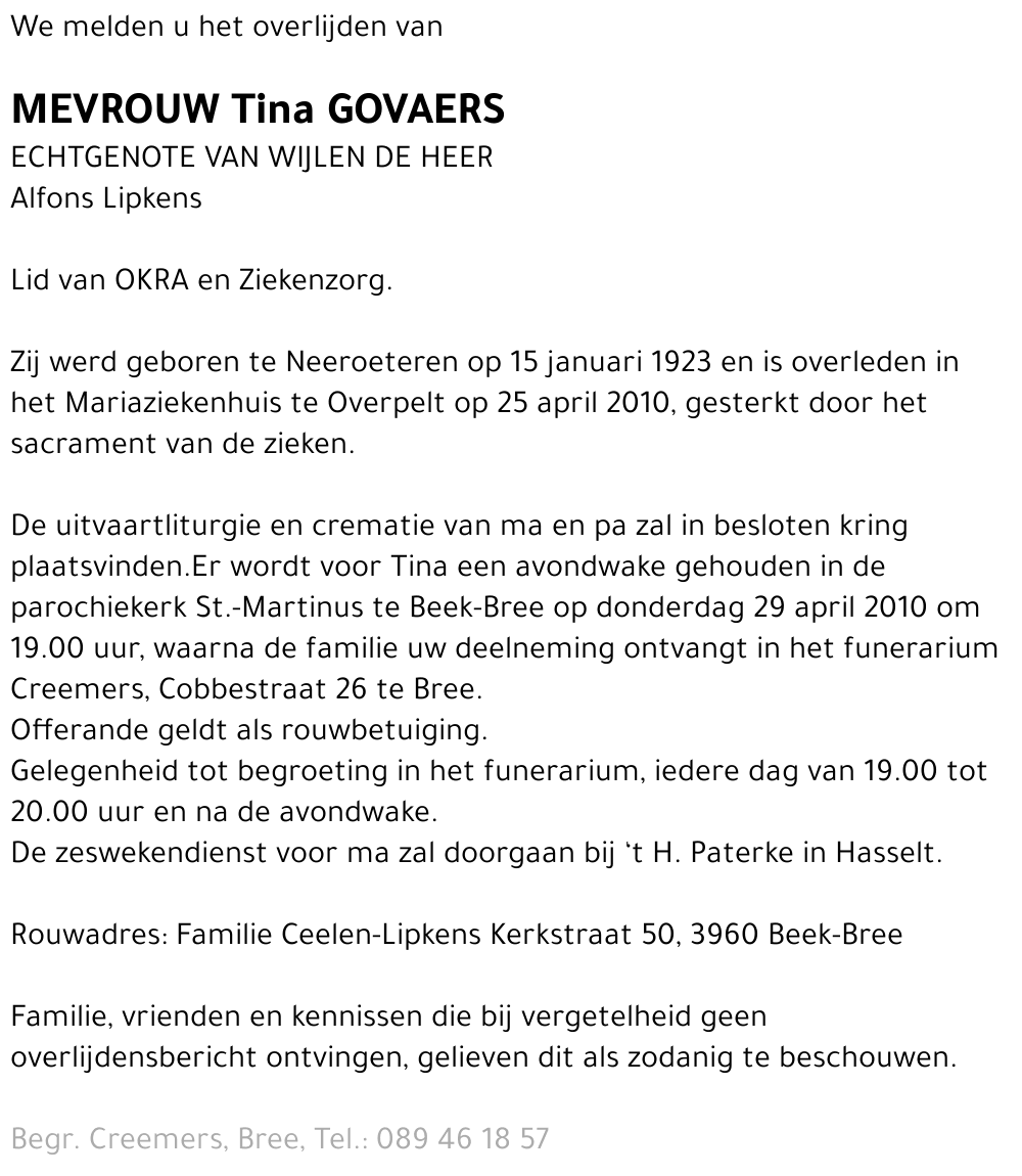 Tina Govaers