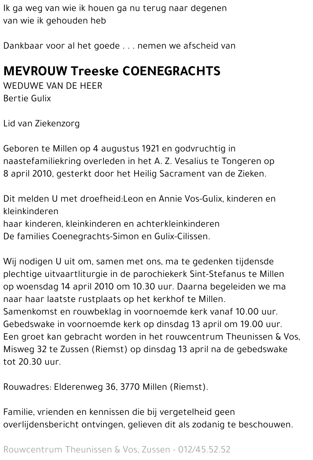 Treeske Coenegrachts