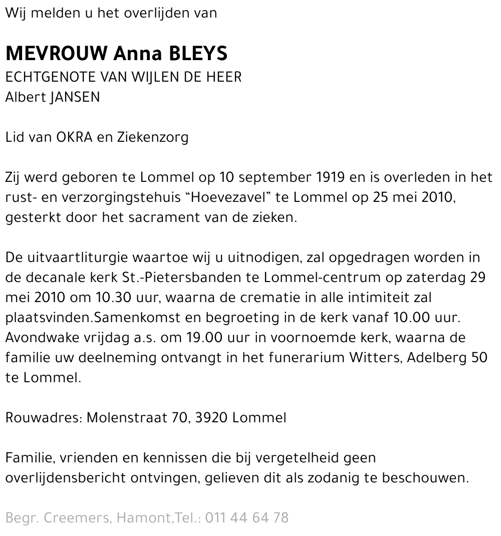 Anna Bleys