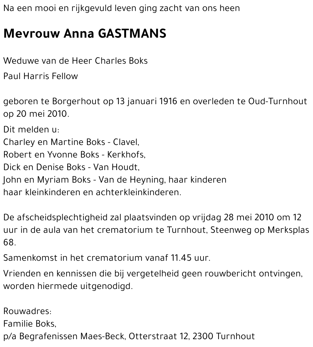 Anna GASTMANS