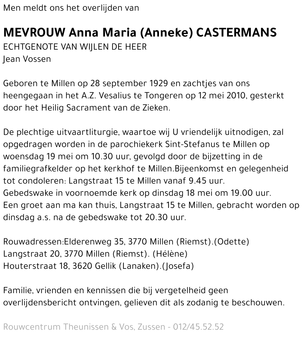 Anna Maria Castermans