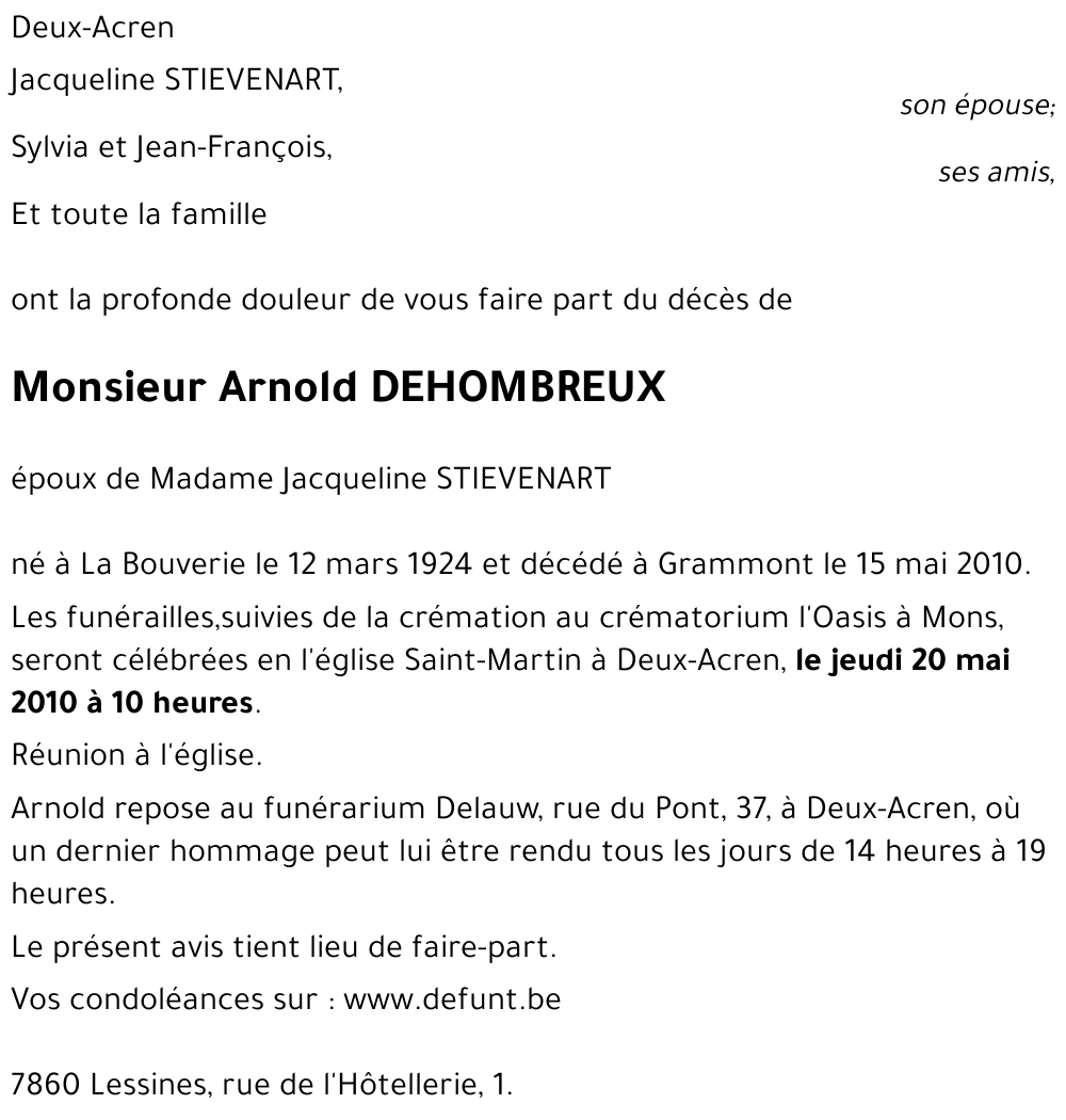 Arnold DEHOMBREUX
