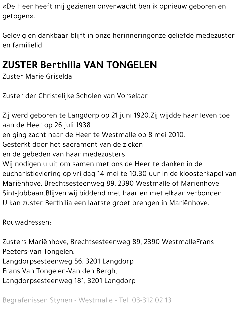 Berthilia Van Tongelen