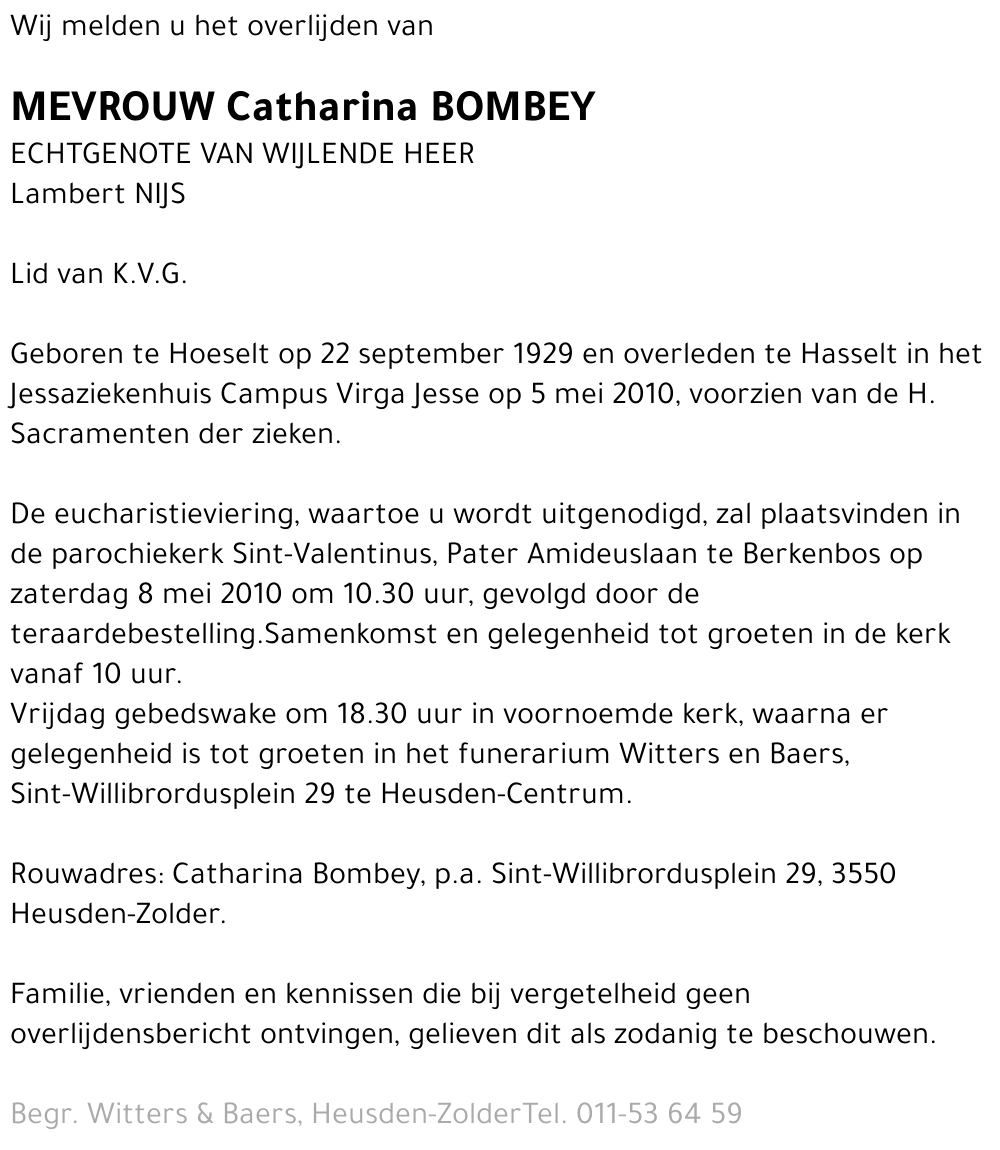 Catharina Bombey