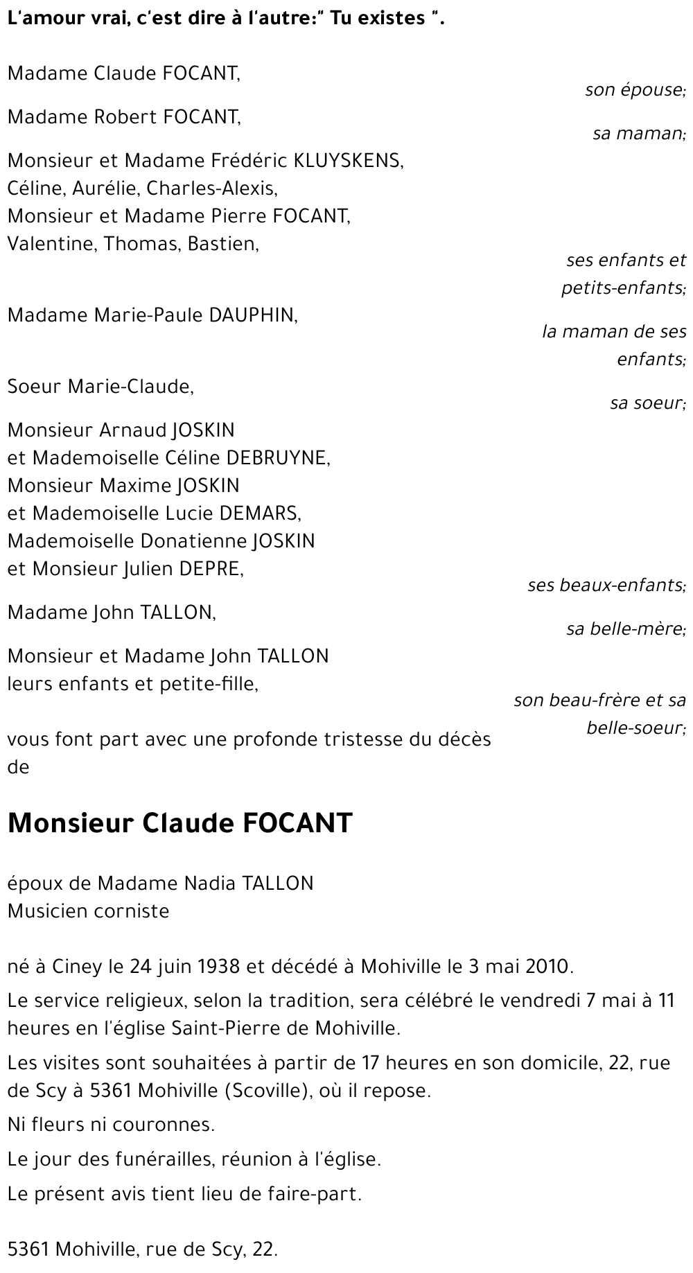 Claude FOCANT
