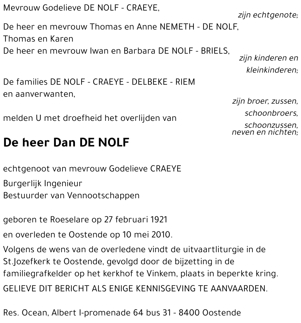 Dan DE NOLF