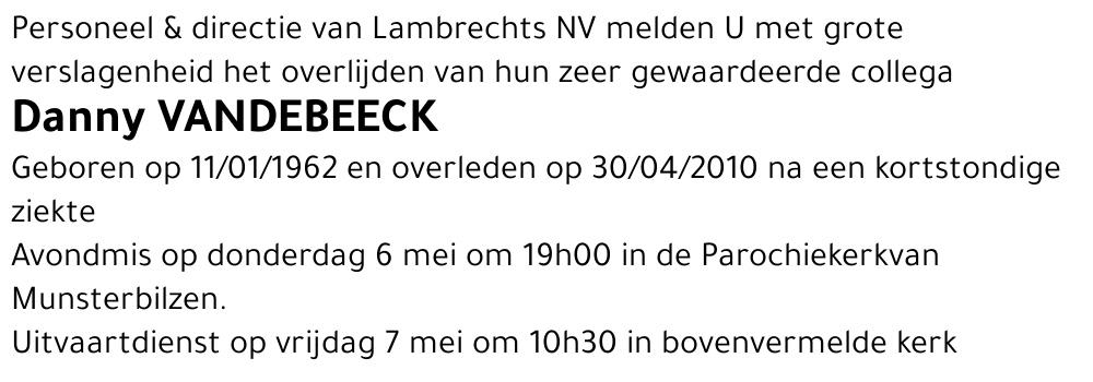 Danny VANDEBEECK