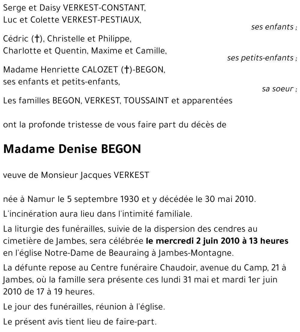 Denise BEGON