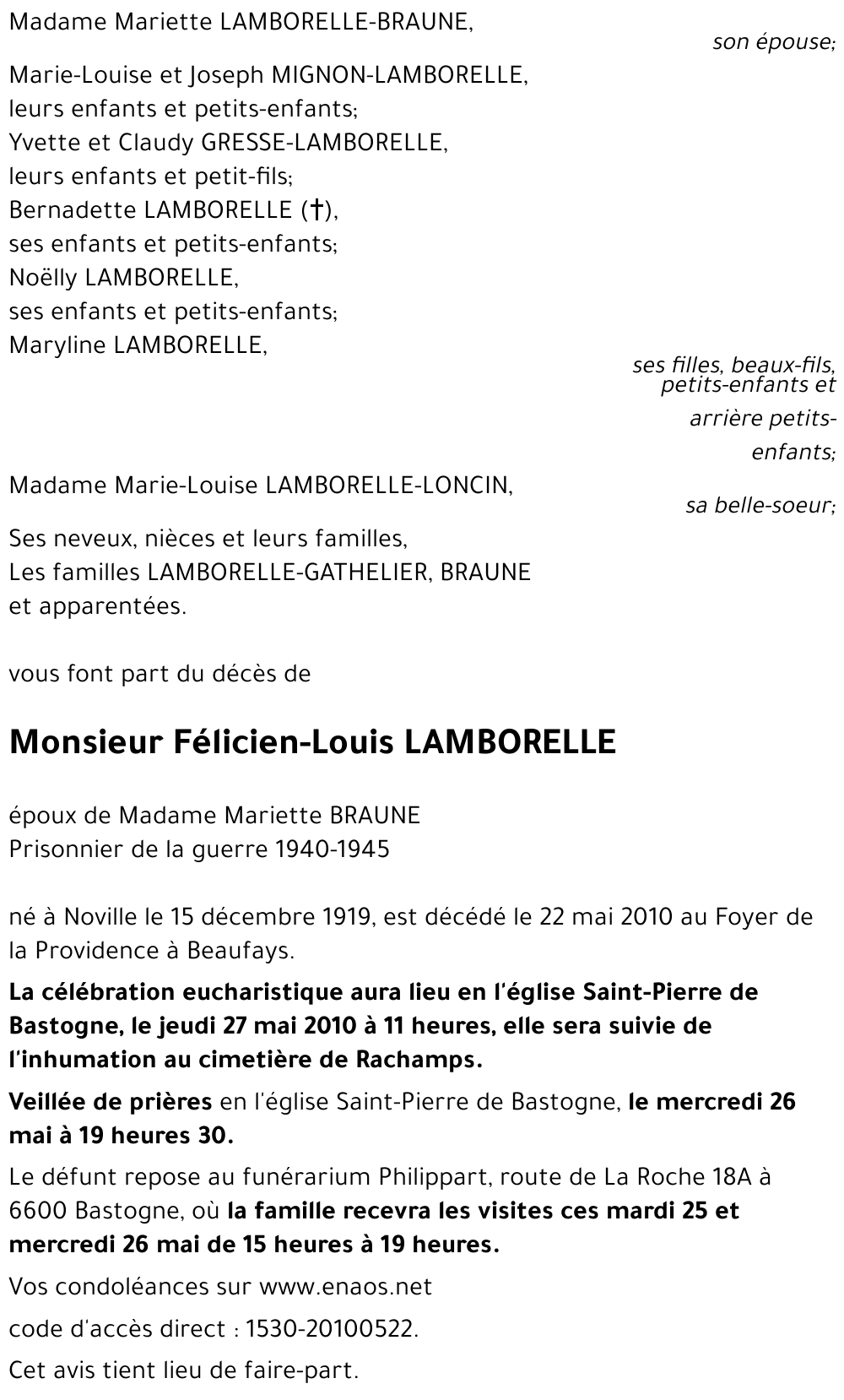 Félicien-Louis LAMBORELLE