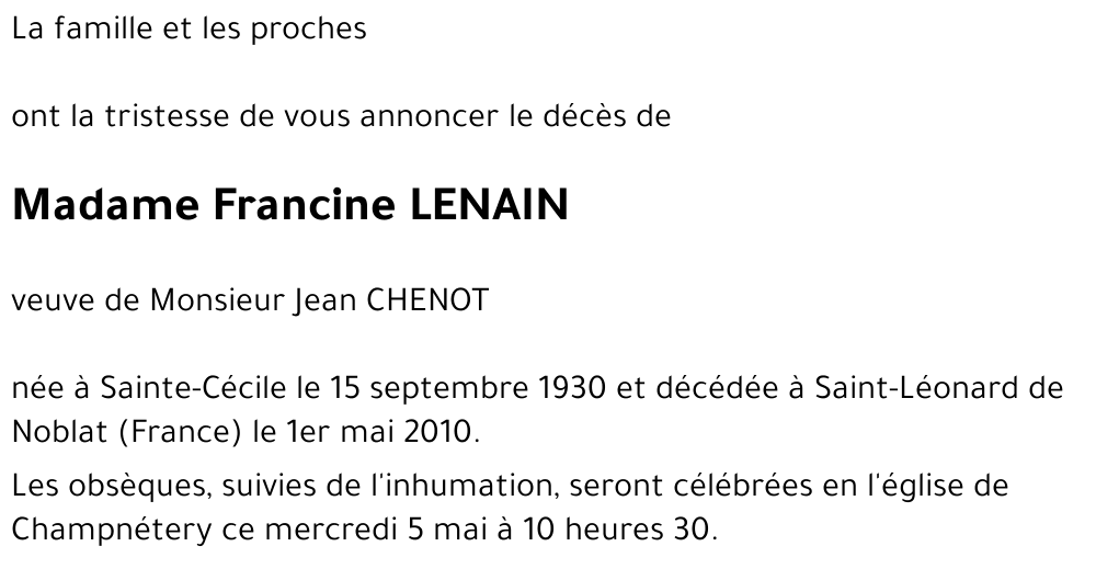 Francine LENAIN