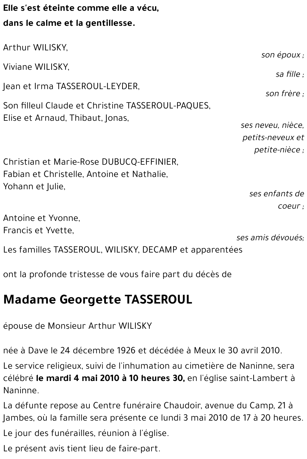 Georgette TASSEROUL