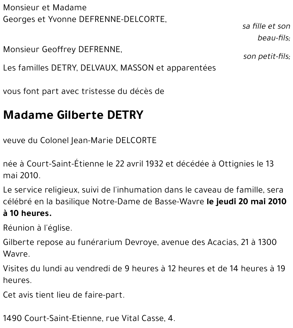Gilberte DETRY