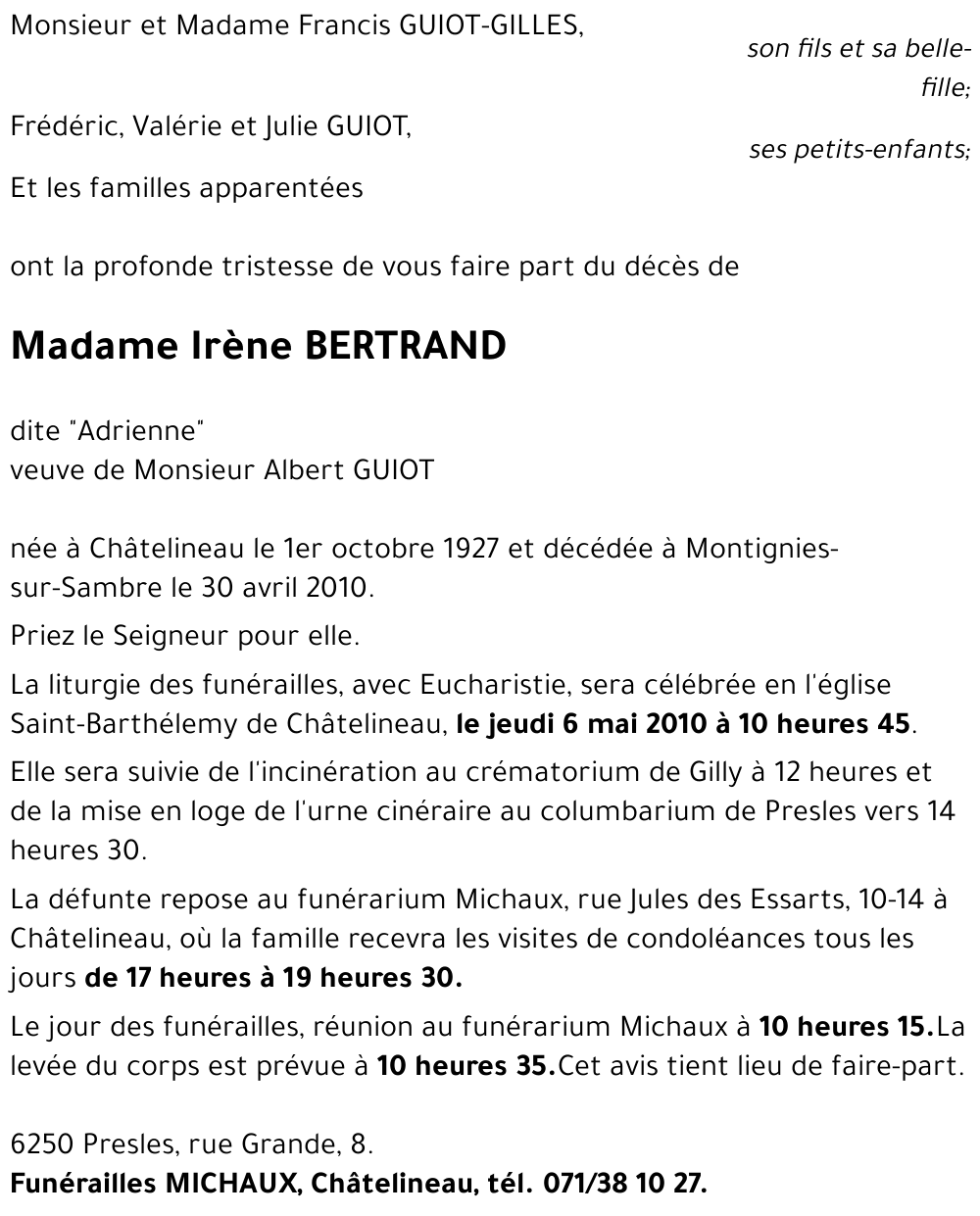 Irène BERTRAND