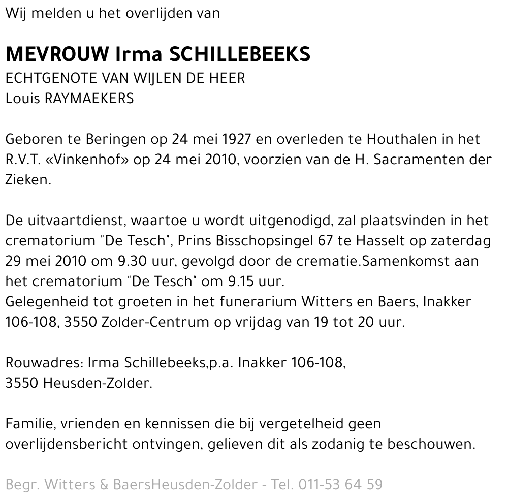 Irma Schillebeeks