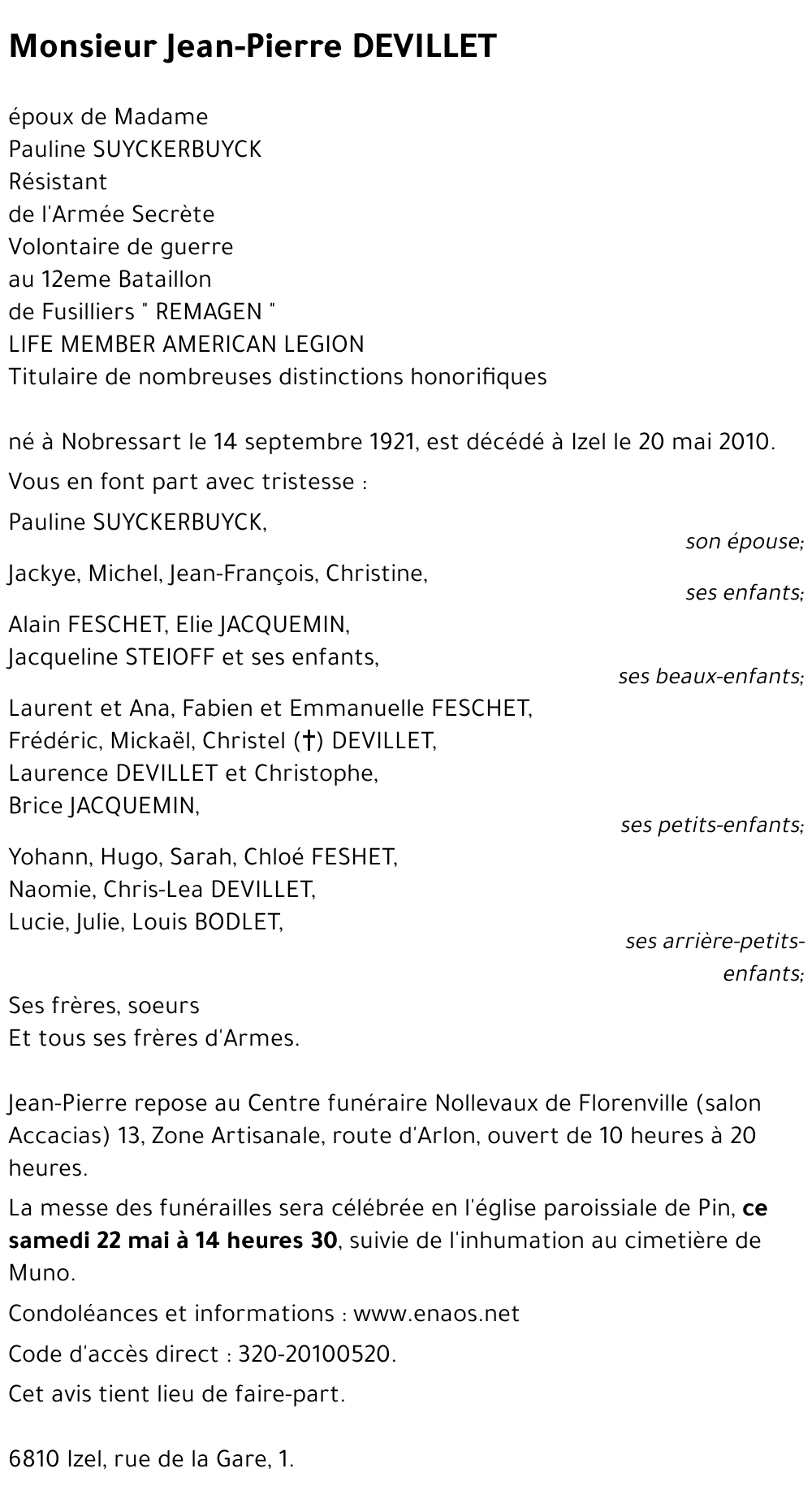 Jean-Pierre DEVILLET