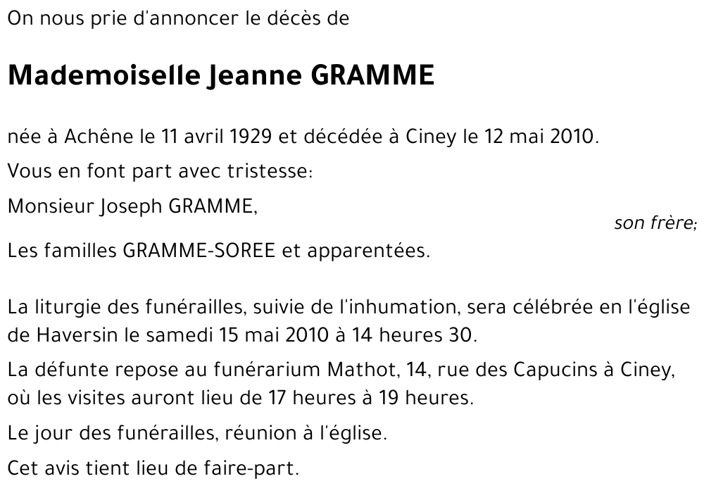 Jeanne GRAMME
