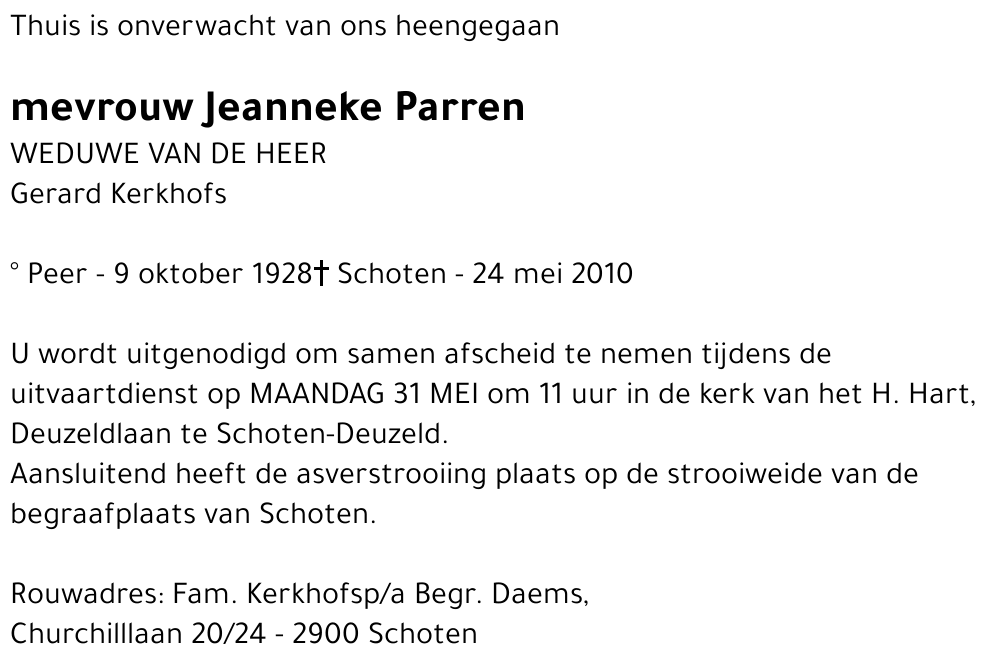Jeanneke PARREN