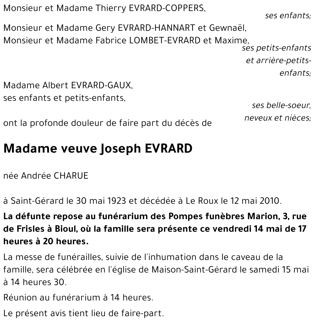 Joseph EVRARD