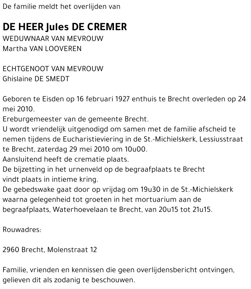 Jules DE CREMER