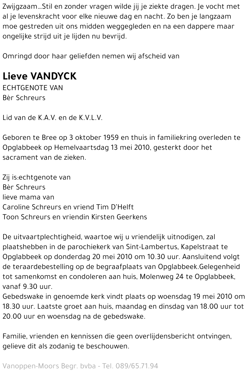 Lieve Vandyck