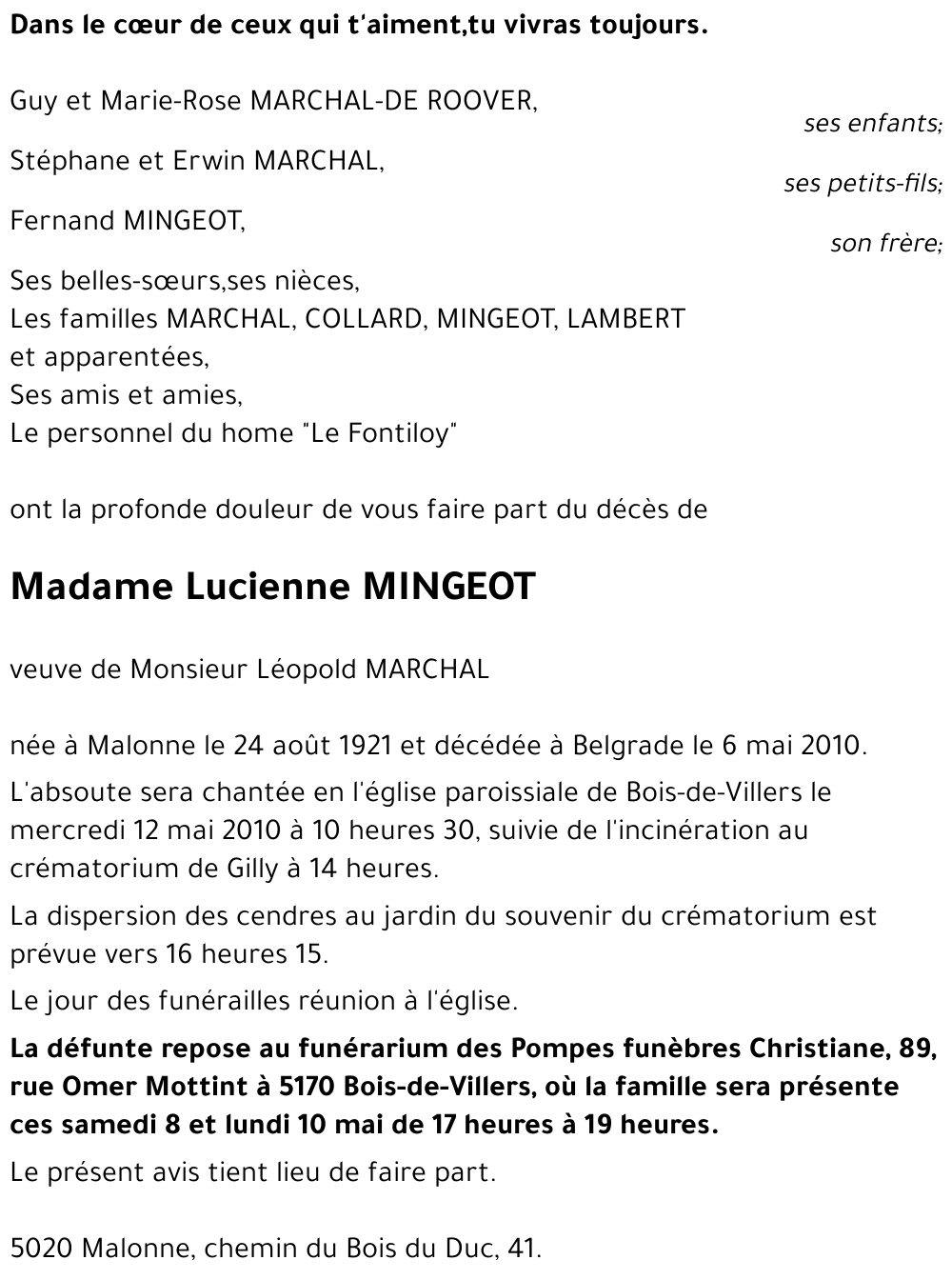 Lucienne MINGEOT