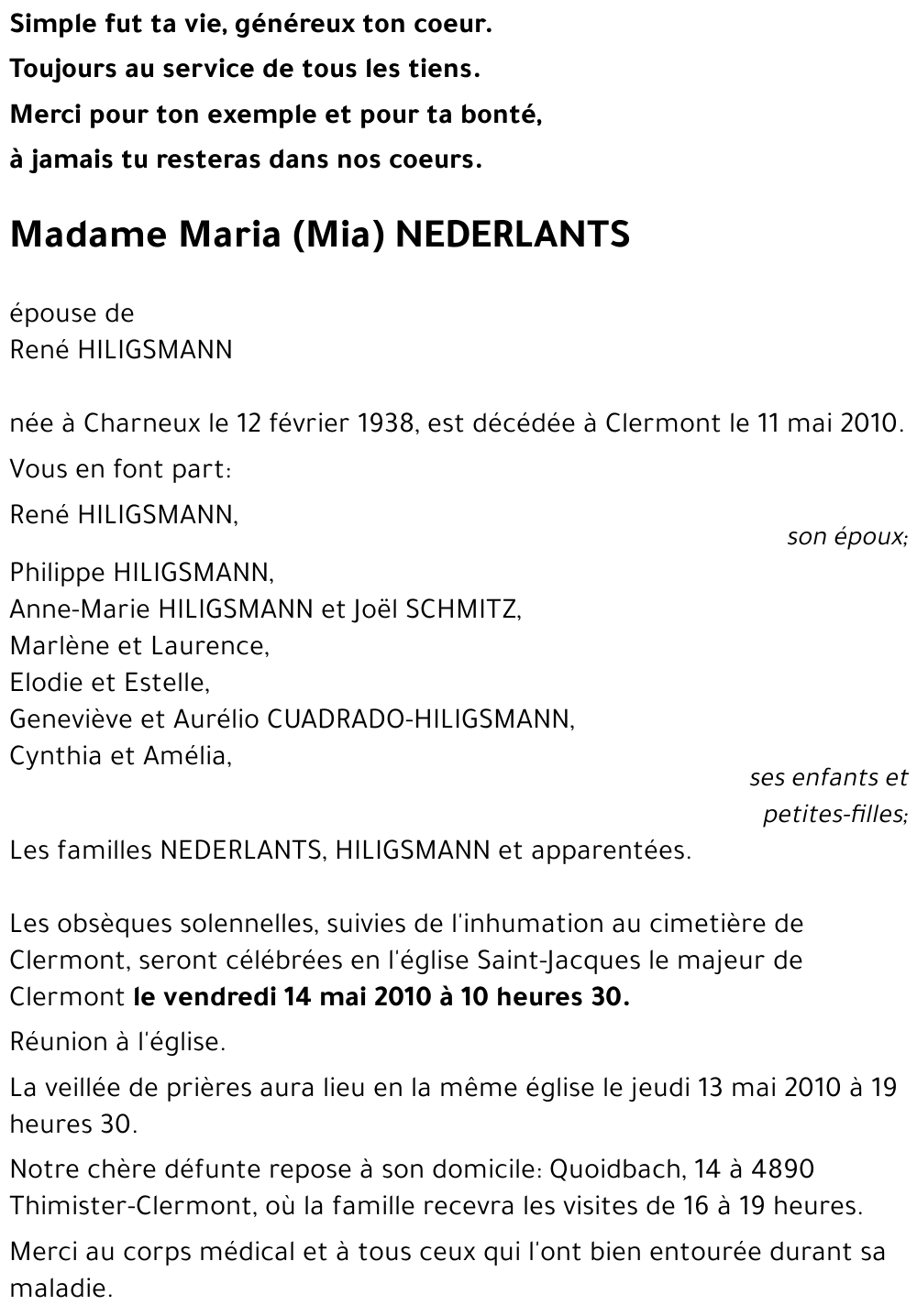 Maria (Mia) NEDERLANTS